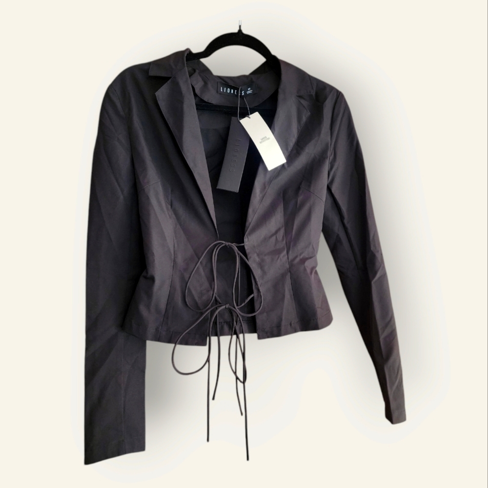NWT Urban Outfitters Lioness CK Black Tie-Front Blazer Size XS